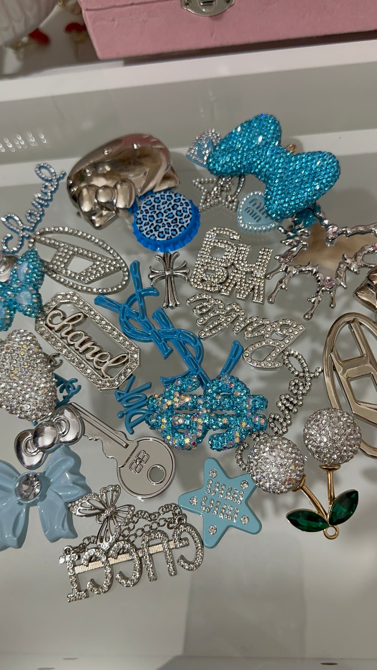 Blue Silver Rhinestone Luxury Mix / Classic Mix Junk Charm Mix | DIY Jewelry Making Supplies