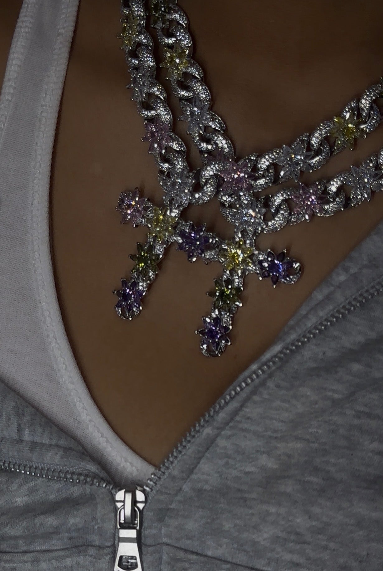 ICY CROSS NECKLACE