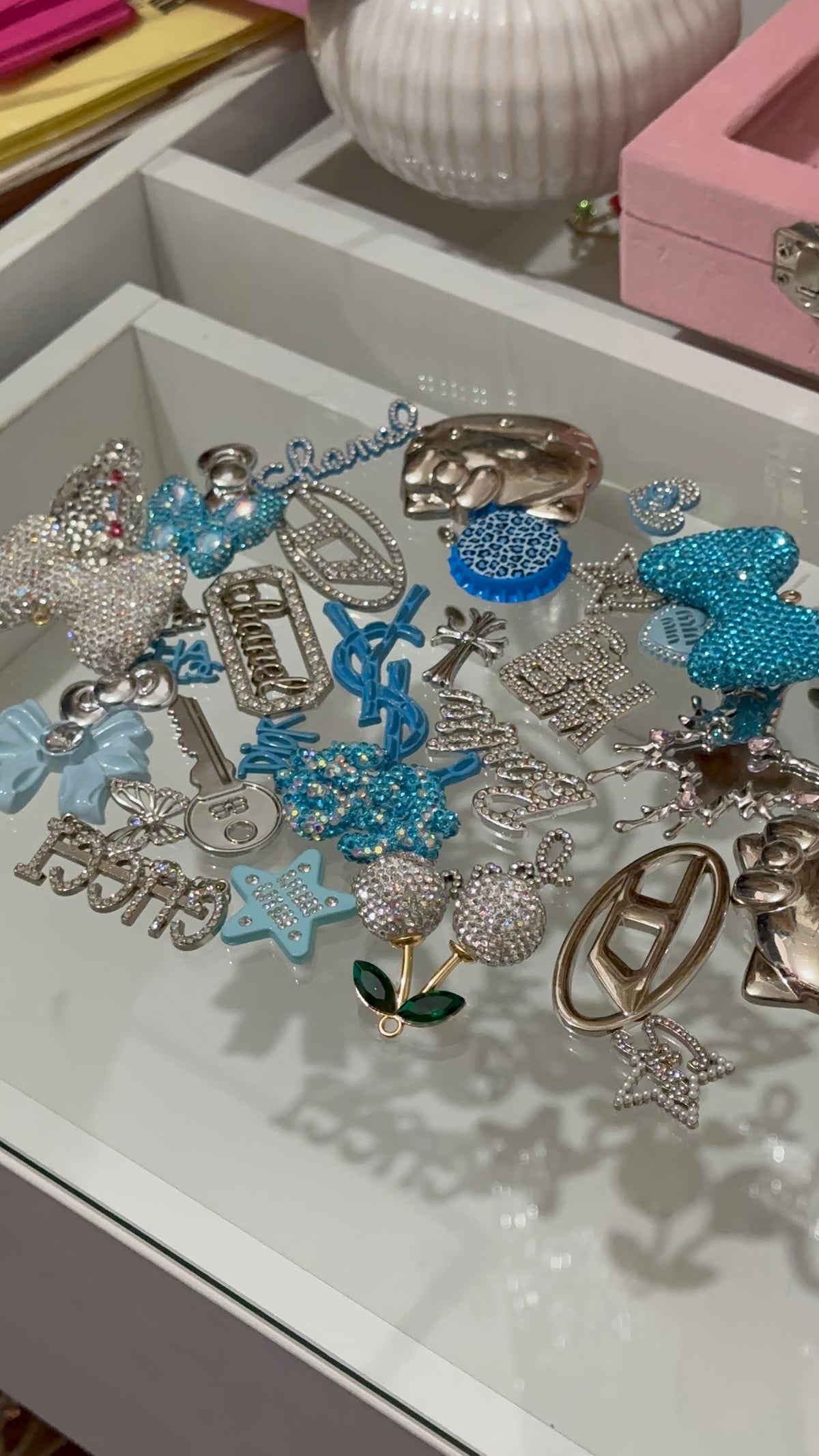 Blue Silver Rhinestone Luxury Mix / Classic Mix Junk Charm Mix | DIY Jewelry Making Supplies