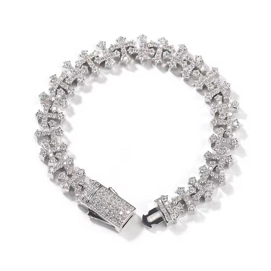 Chrome Cross Bracelet