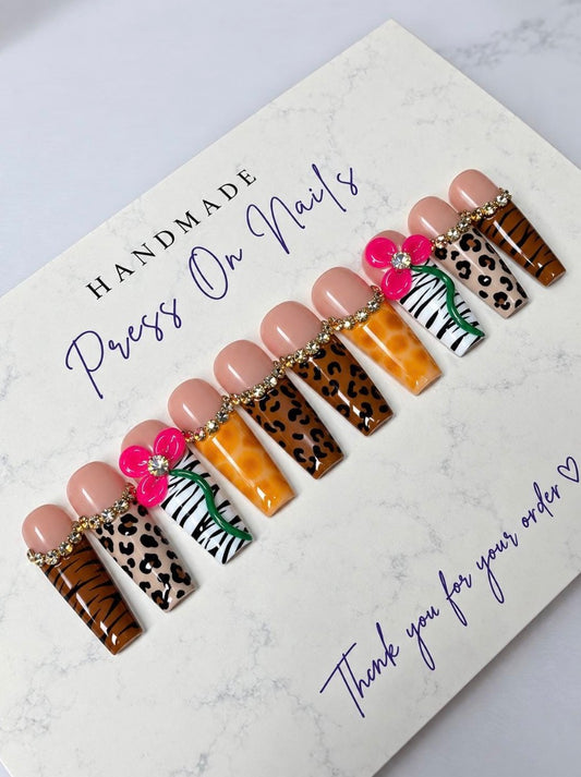 Wild Tropic press on nails